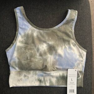 Harmony balance athletic tank top, NWT, size L, blue/gray tie dye pattern